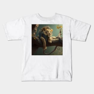 Lounging Lion AdventuresOfSela Kids T-Shirt